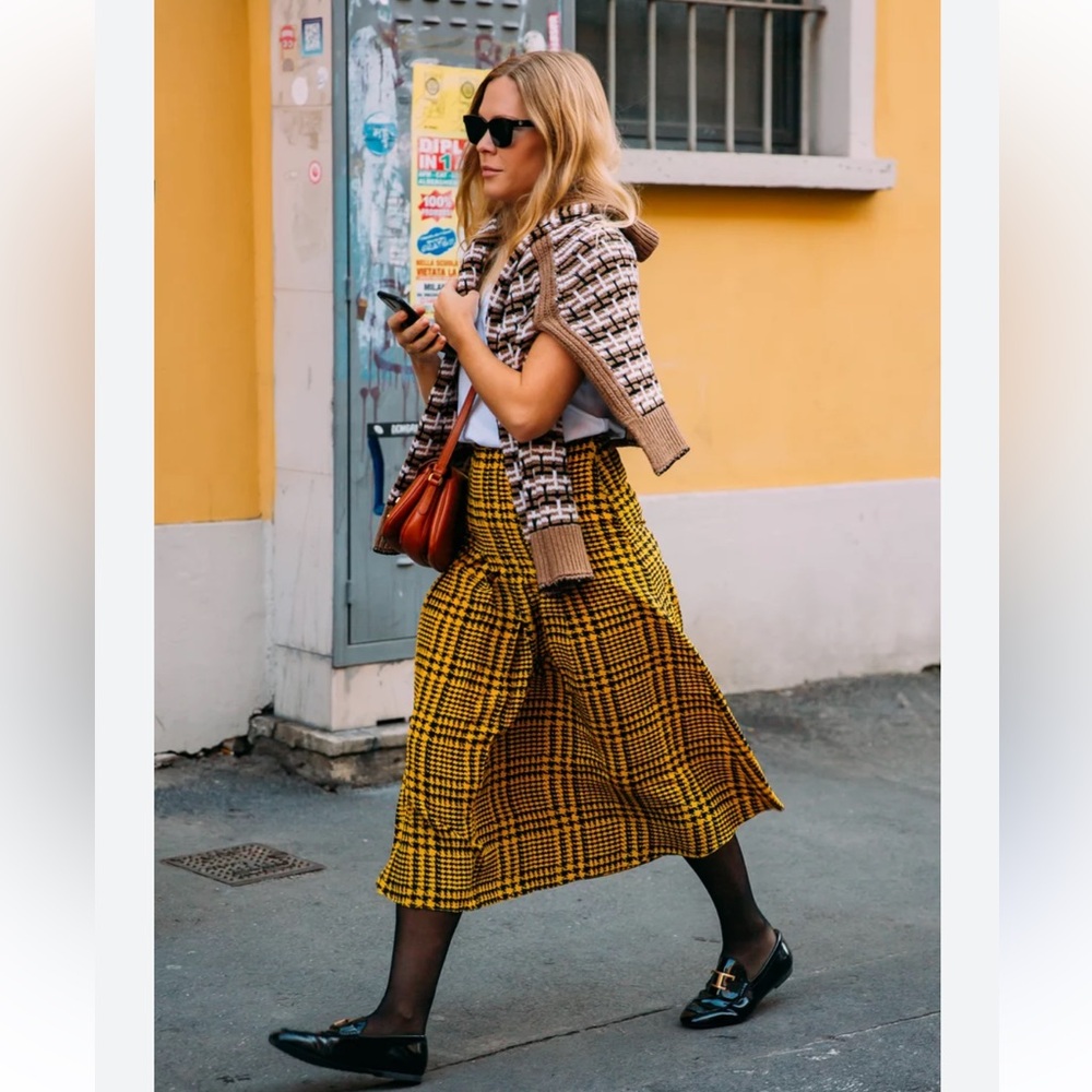 Alessandra Rich Pleated Silk Skirt 38